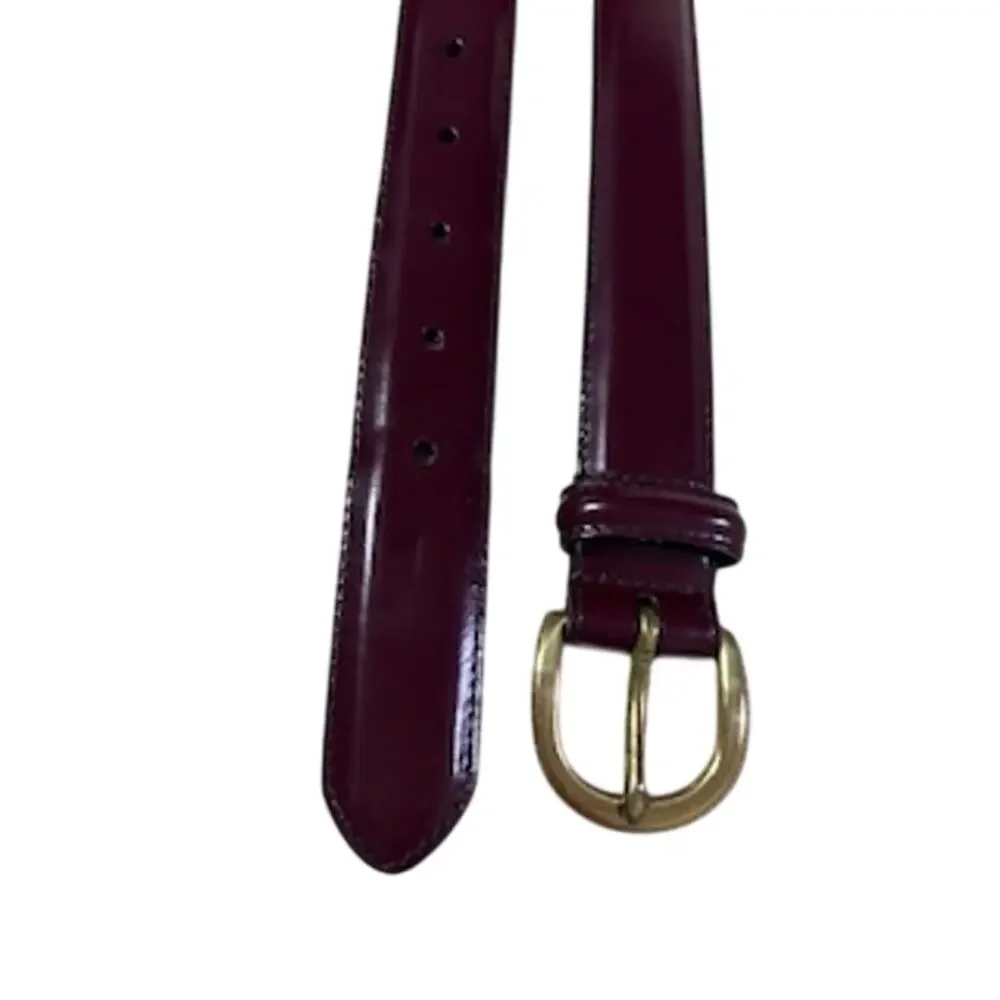 Coach Men's 3921 sz 32/80 Polished Cowhide Leather w/ Brass Buckle Belt